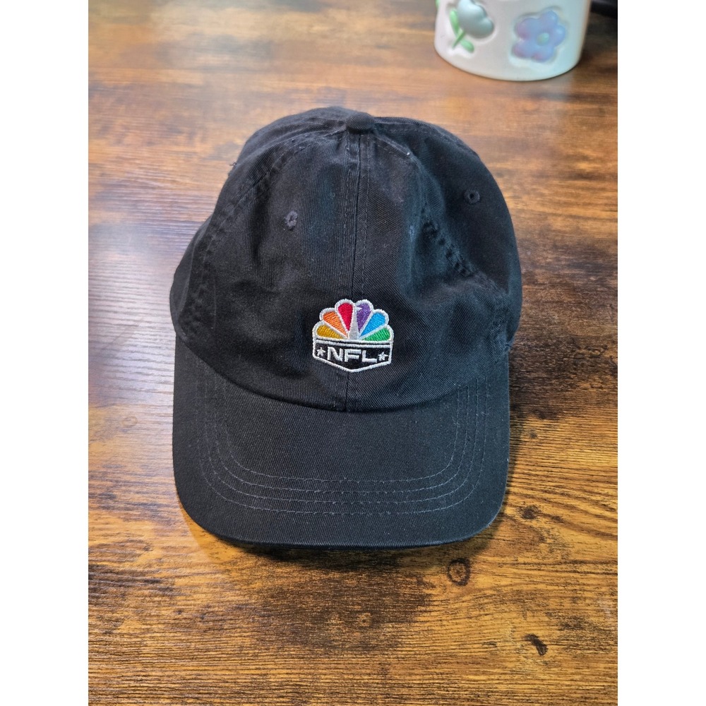 Ahead Extreme NFL on NBC Rainbow Peacock Logo Black Adjustable Strapback Hat Cap